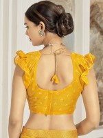 Yellow Chiffon Printed Saree